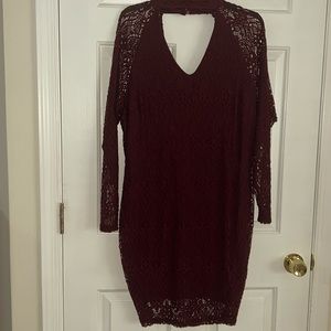 Beautiful Lace Dress With Attached Under Slip Size 2X